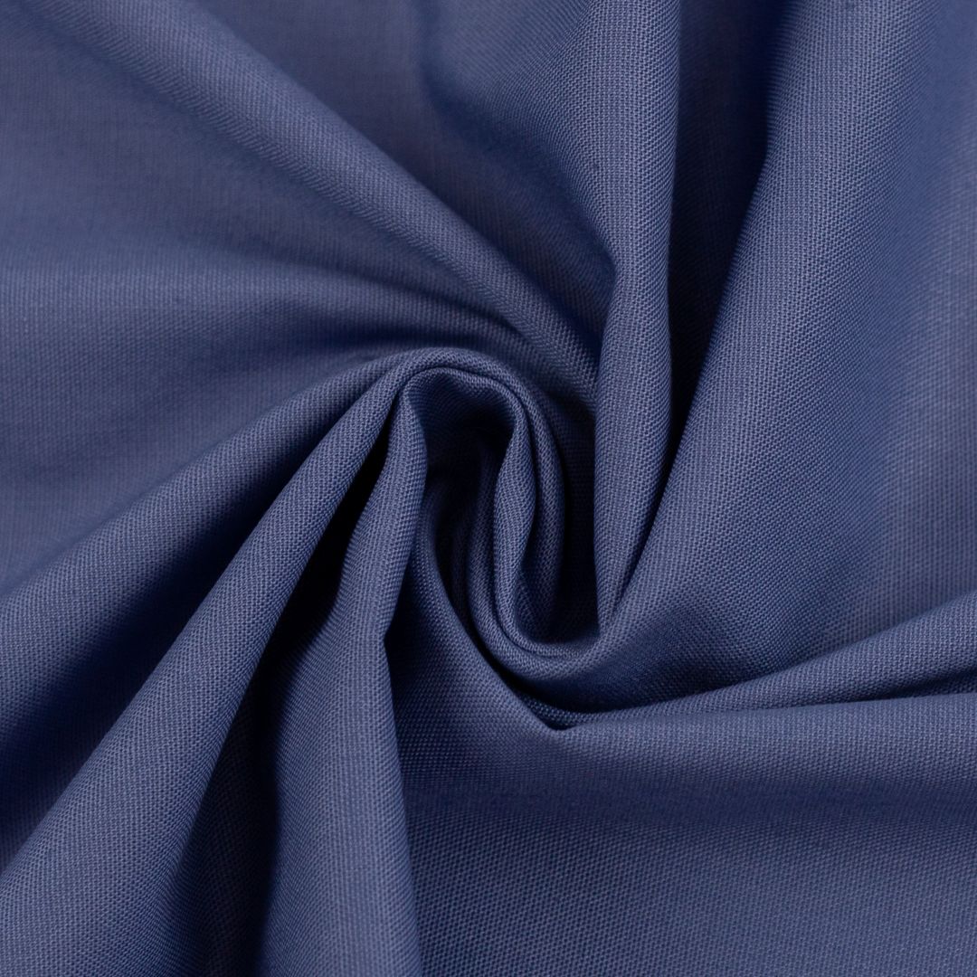 Swafing Baumwollstoff Uni blau rauchblau "Heide" 078629-000259