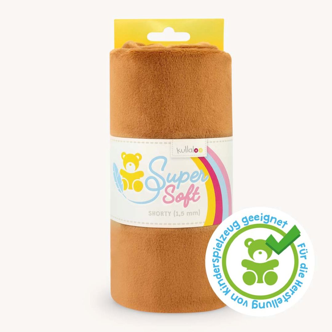 Kullaloo Plüschstoff Super Soft Shorty 1,5 mm fuchsbraun 62328