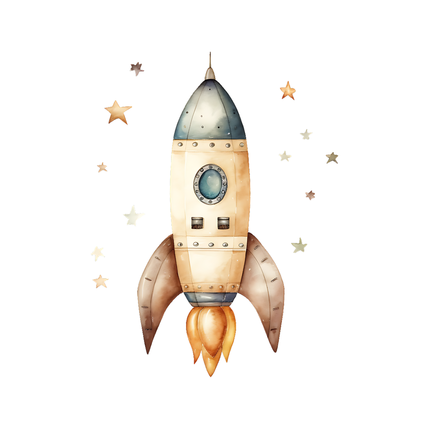 Bügelbild Rakete mit Sternen Aufbügelbild Bügelbilder Applikationen Nr. 000008-5