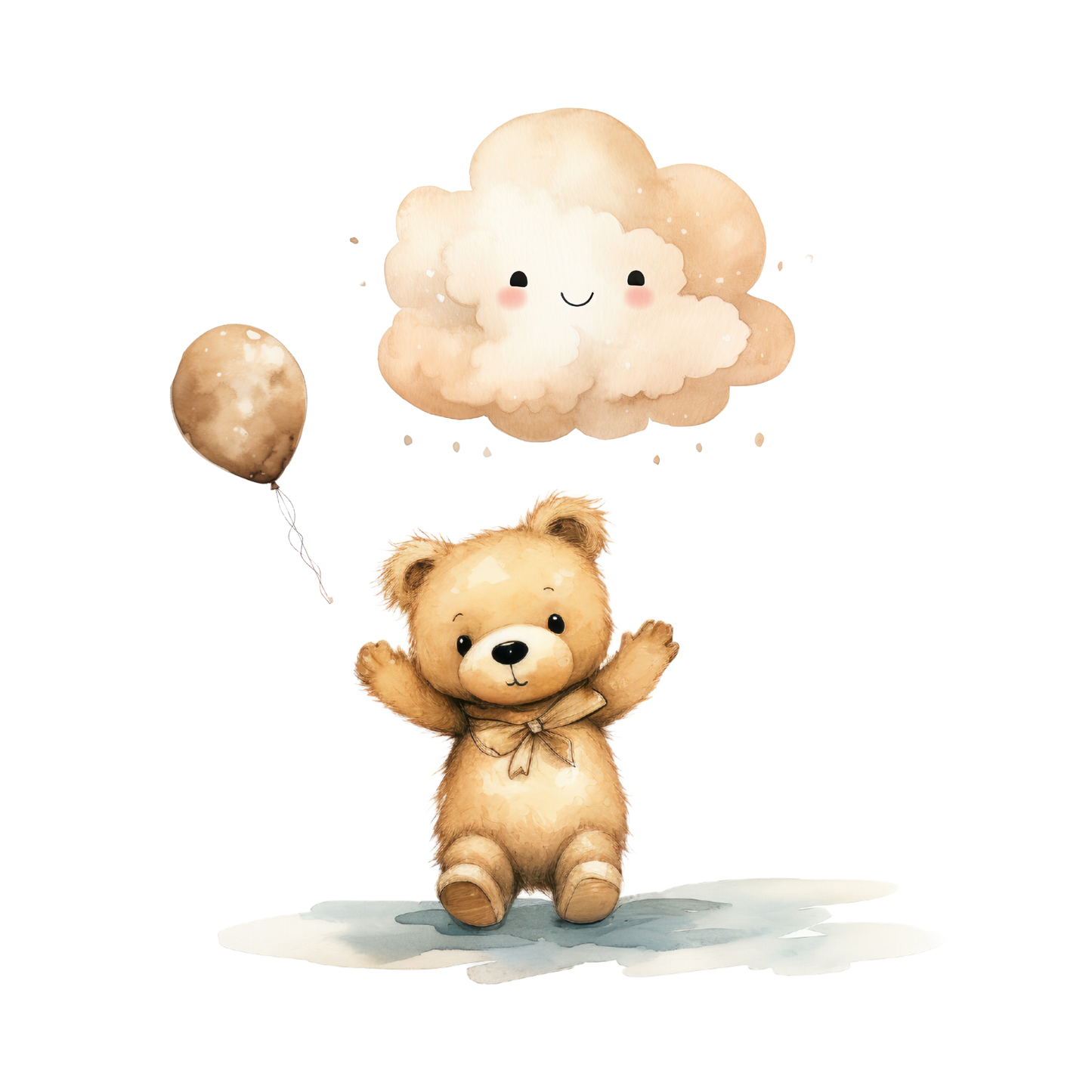 Bügelbild Bärli mit Wolke Aufbügelbild Bügelbilder Applikationen Nr. 000059-5