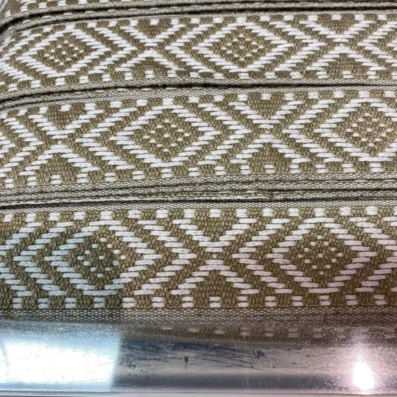 Gurtband Baumwolle "Ethno" 3 cm beige Nr. 16