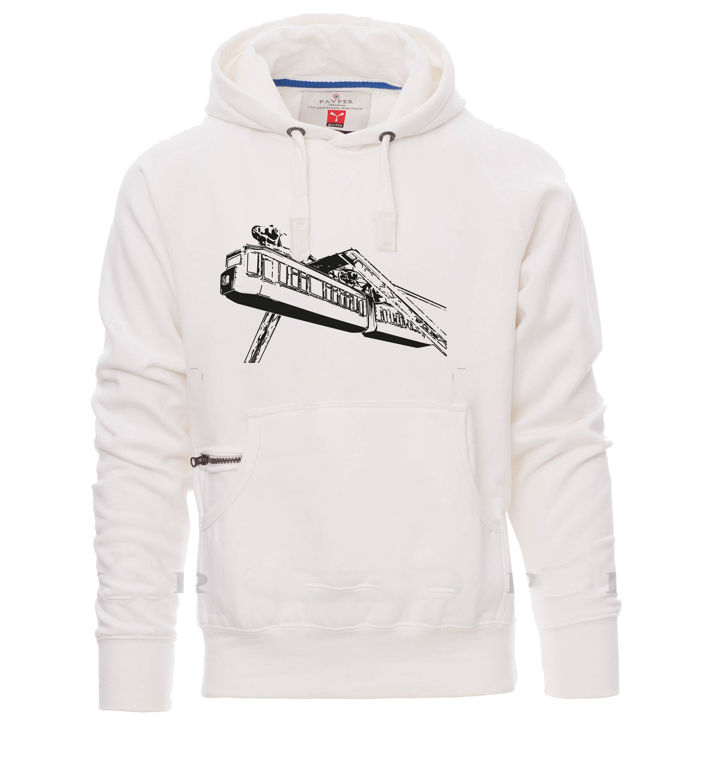Hoodie "W-Tradition" by Nadelbienen weiß mit schwarzer W-Tradition
