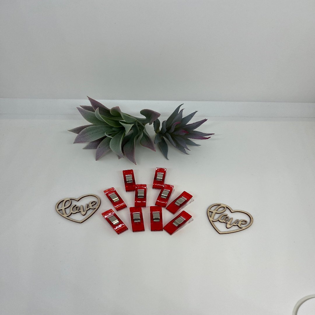 Stoffklammern Clips 10 Stück rot