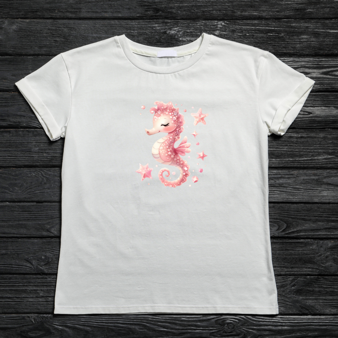 Bügelbild Seepferdchen rosa Aufbügelbild Bügelbilder Applikationen Nr. 000043-15