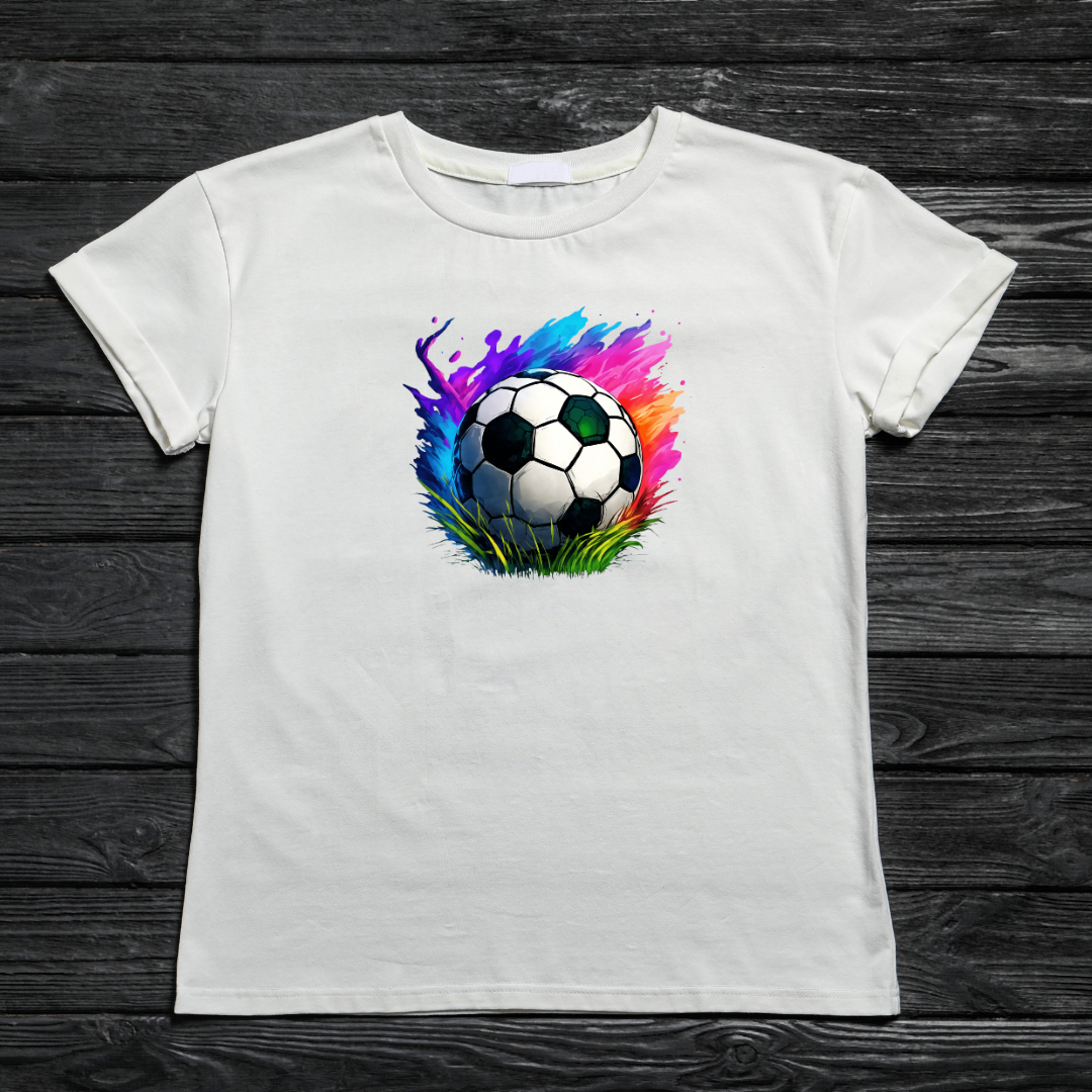 Bügelbild Fußball mit Flammen blau lila Aufbügelbild Bügelbilder Applikationen Nr. 000063-15
