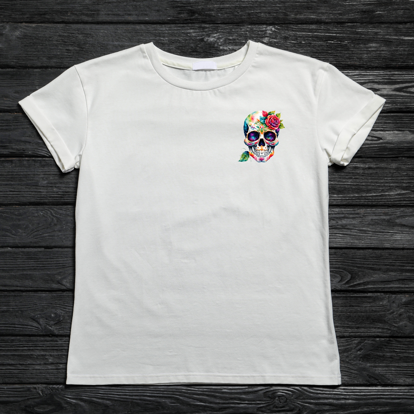 Bügelbild Totenkopf Rose Skull Roses 1 Aufbügelbild Bügelbilder Applikationen Nr. 000071-5