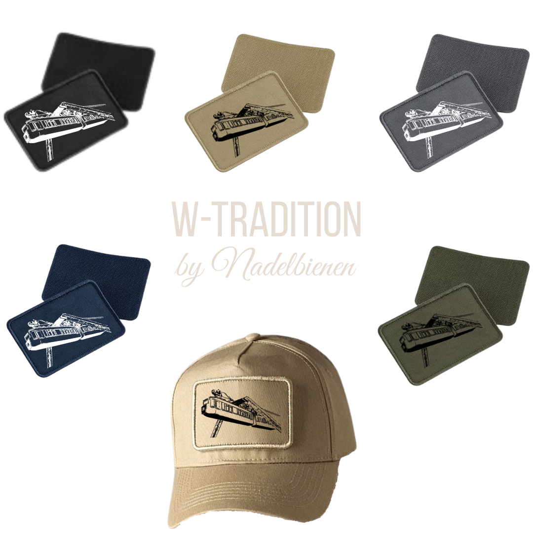 CAP Baseballcap mit Wechselpatch Schwebebahn Kaiserwagen Wuppertal "W-Tradition" by Nadelbienen military green