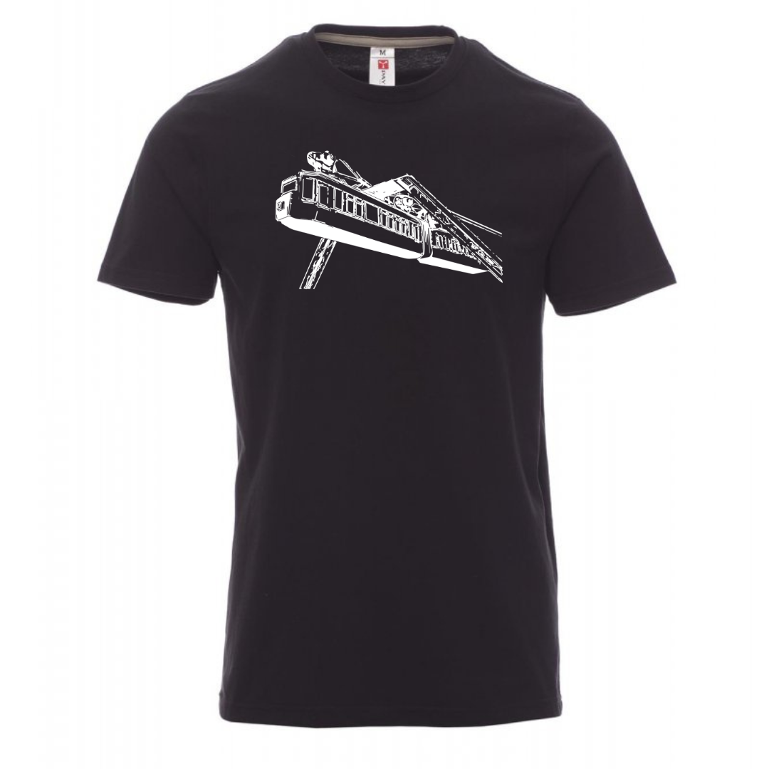 T-Shirt Schwebebahn Kaiserwagen Wuppertal "W-Tradition" by Nadelbienen schwarz