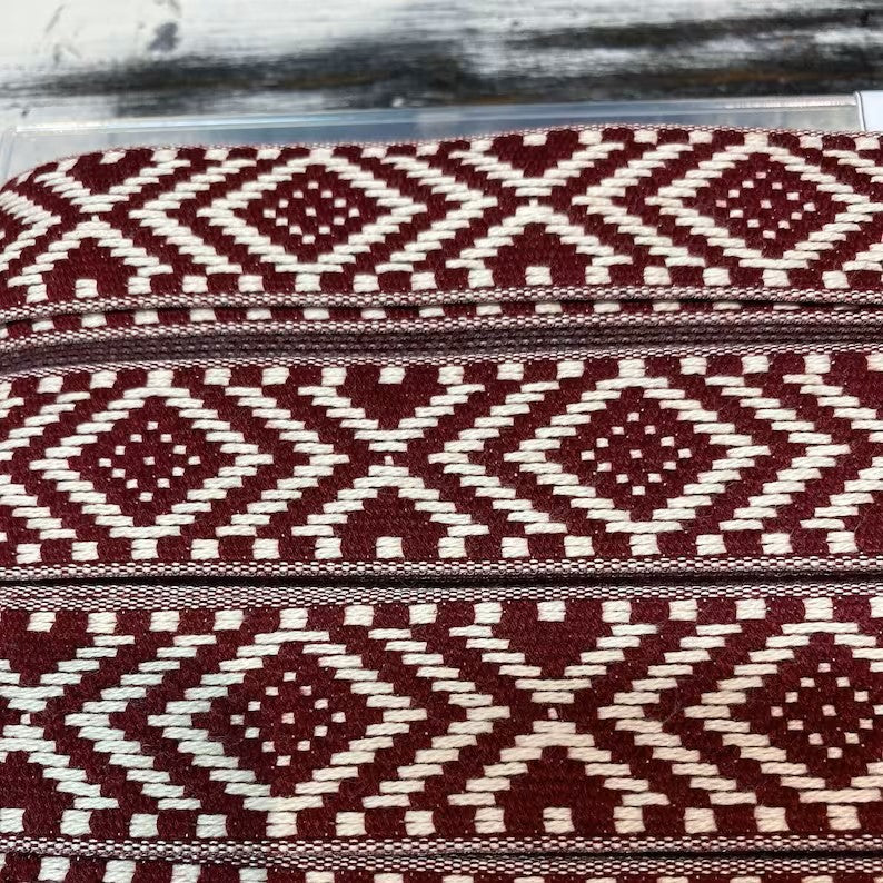 Gurtband Baumwolle "Ethno" 3 cm weinrot Nr. 54