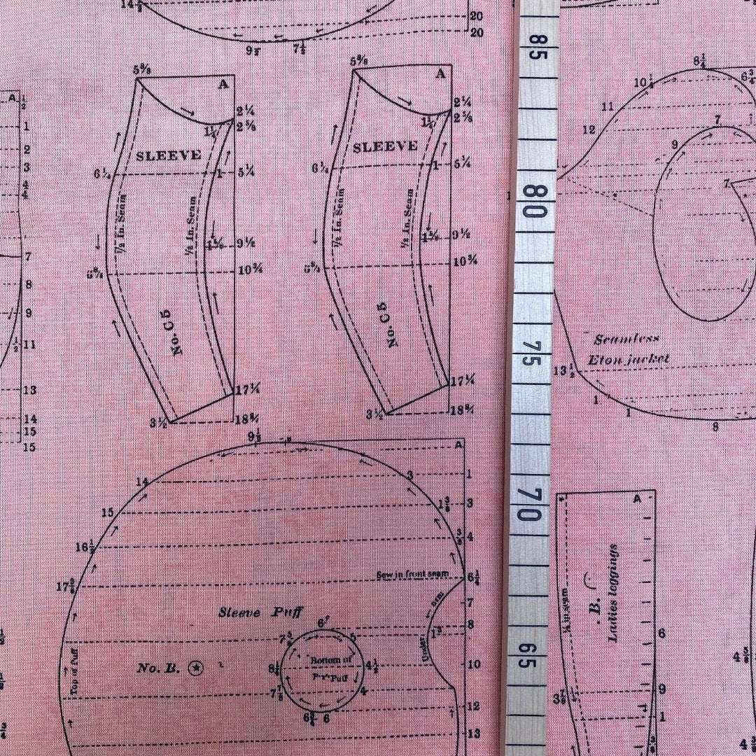 QT-Fabrics Handmaids Schnittmuster Nähen Zeichnung Maßzeichnung Textilzeichung Skizze Entwurf
