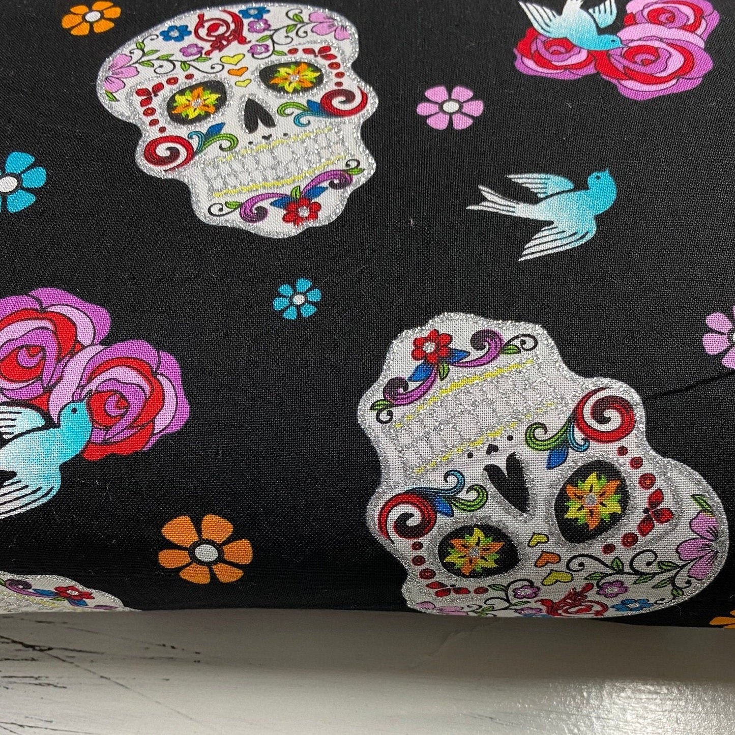 David Textiles "Day of the Dead with glitter" DT 5195-1