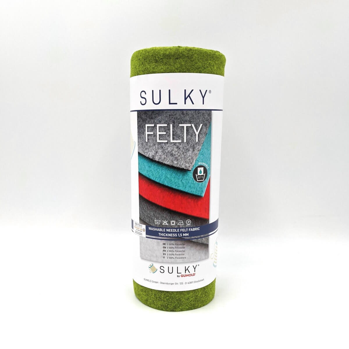 Filz Sulky Felty Gunold Stickfilz Nähen waschbar vegan grün marmoriert #494