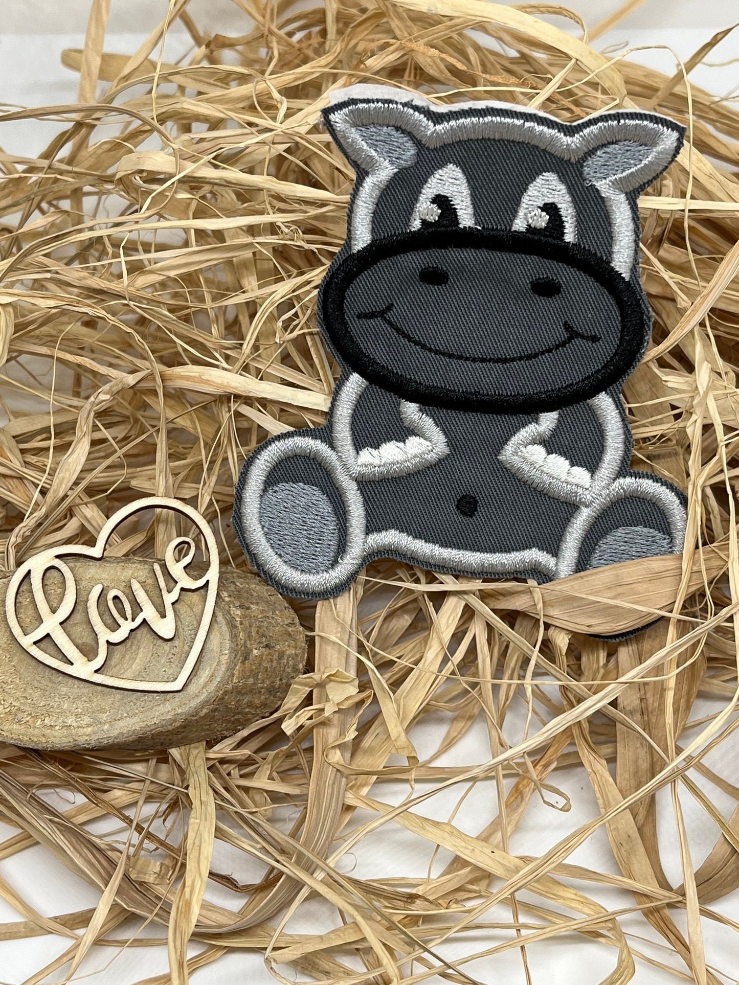 Applikation Patch Aufnäher Nilpferd Tier Nilpferde Tiere