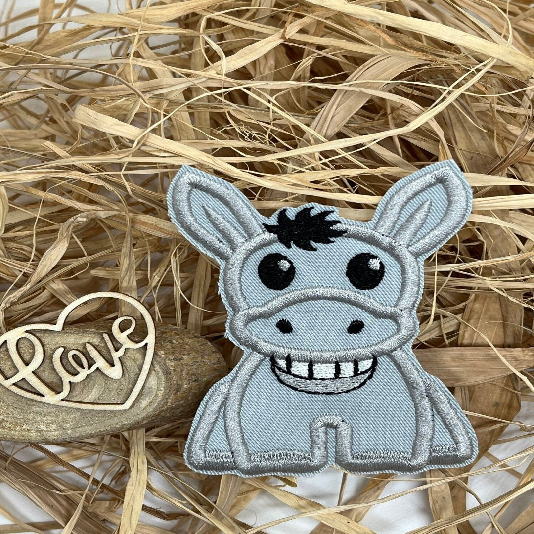 Applikation Patch Aufnäher Esel Tier Tiere
