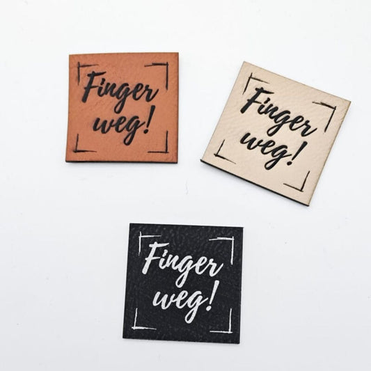 Tate Emmas Nähladen Kunstlederlabel „FINGER WEG"