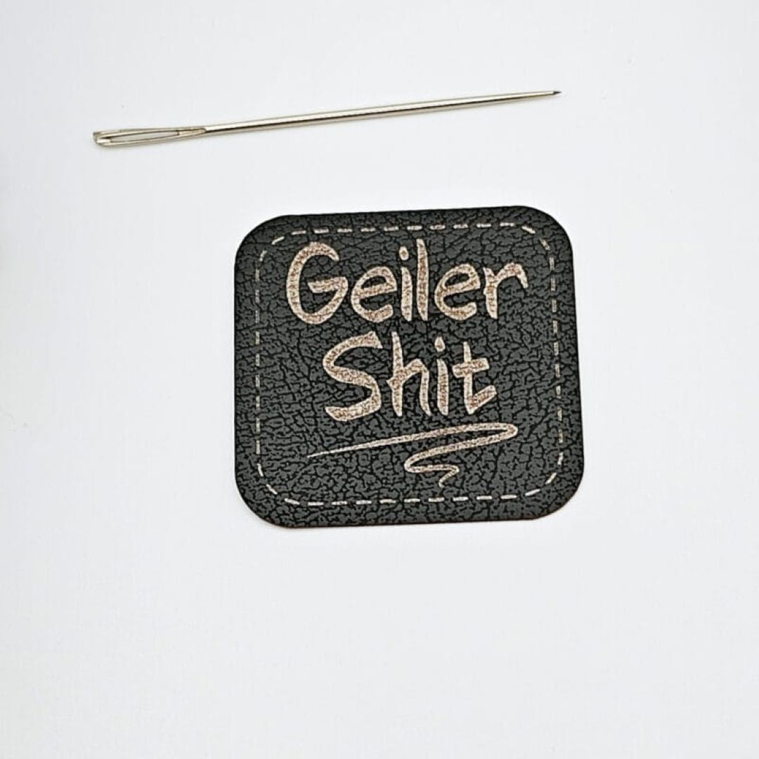 Tate Emmas Nähladen Kunstlederlabel „GELER SHIT"