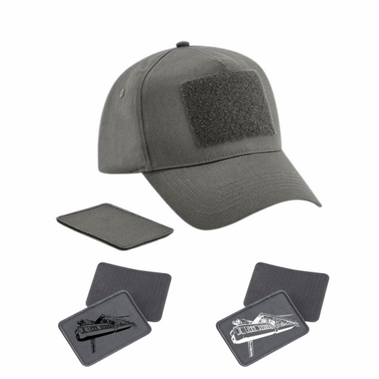 CAP Baseballcap mit Wechselpatch Schwebebahn Kaiserwagen Wuppertal "W-Tradition" by Nadelbienen graphite grau