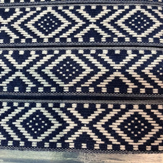 Gurtband Baumwolle "Ethno" 3 cm dunkelblau Nr. 68