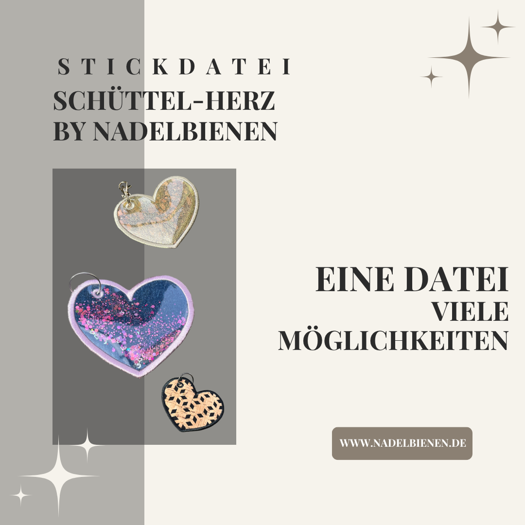 Schüttel-Herz by Nadelbienen Stickdatei Digitaler Download