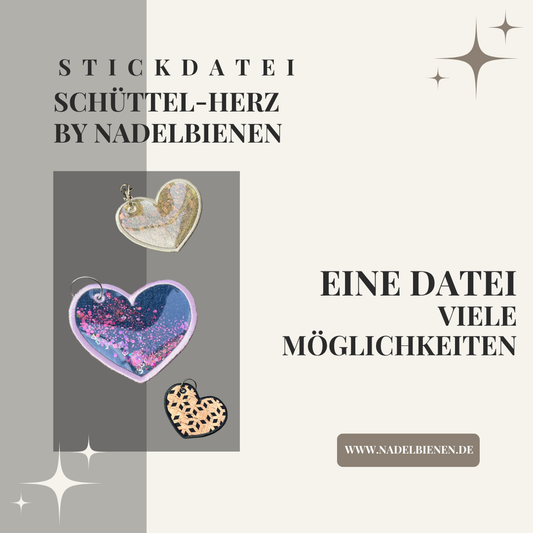 Schüttel-Herz by Nadelbienen Stickdatei Digitaler Download