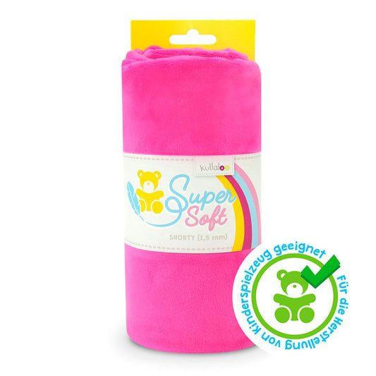 Kullaloo Plüschstoff Super Soft Shorty 1,5 mm pink 62313