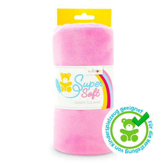 Kullaloo Plüschstoff Super Soft Shorty 1,5 mm rosa 62317