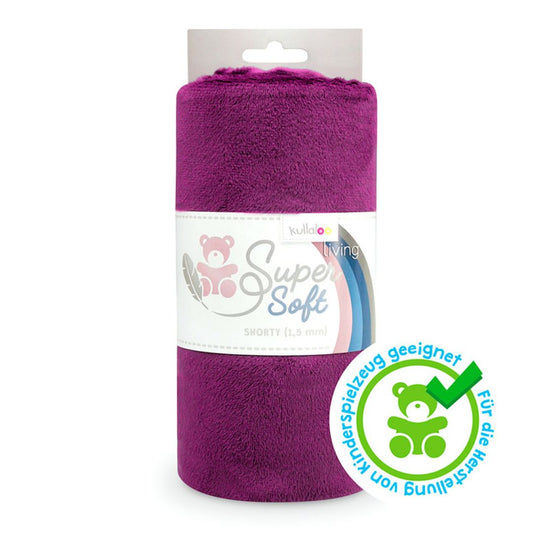 Kullaloo Plüschstoff Super Soft Shorty 1,5 mm pflaume 62321