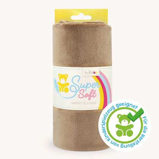 Kullaloo Plüschstoff Super Soft Shorty 1,5 mm taupe schoko 62326