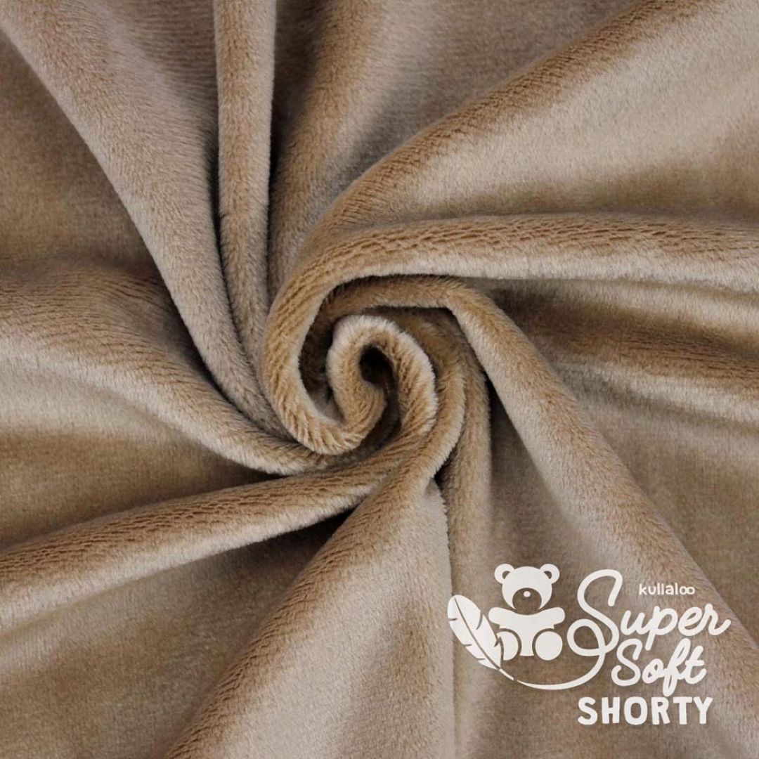 Kullaloo Plüschstoff Super Soft Shorty 1,5 mm taupe schoko 62326