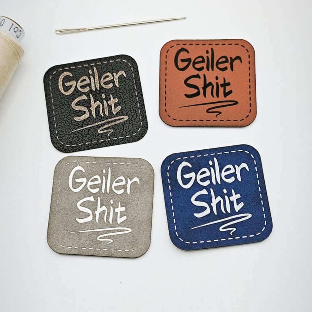 Tate Emmas Nähladen Kunstlederlabel „GELER SHIT"