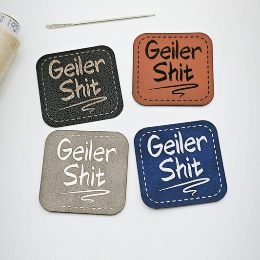 Tate Emmas Nähladen Kunstlederlabel „GELER SHIT"