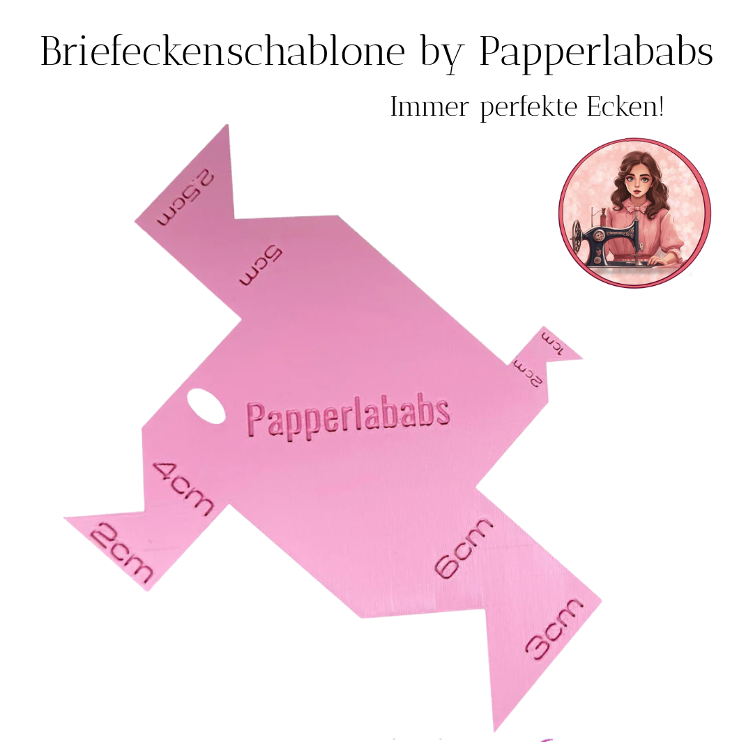 Papperlababs Briefeckenschablone "rosa"