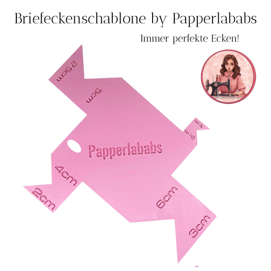 Papperlababs Briefeckenschablone "rosa"