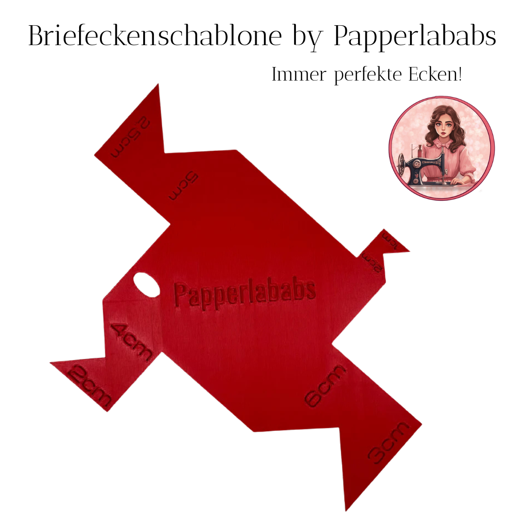 Papperlababs Briefeckenschablone "rot"