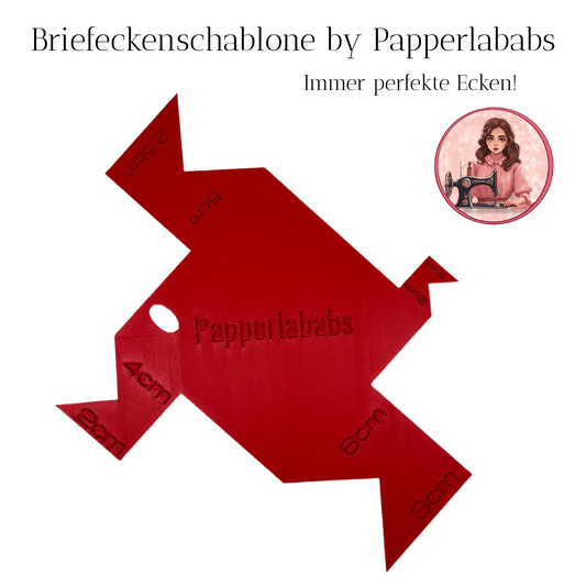 Papperlababs Briefeckenschablone "rot"
