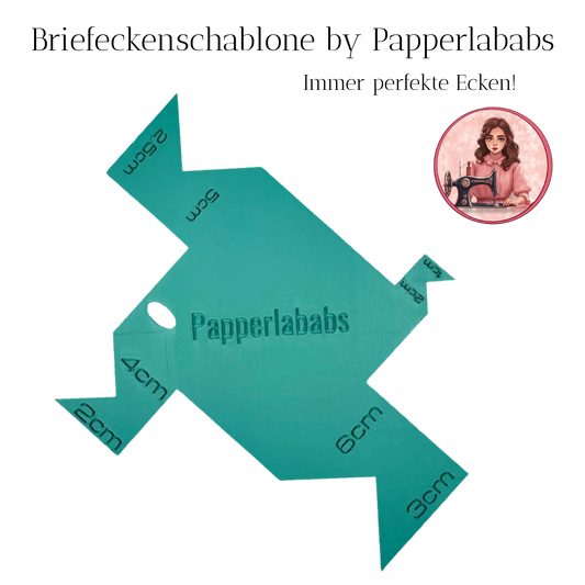 Papperlababs Briefeckenschablone "türkis"