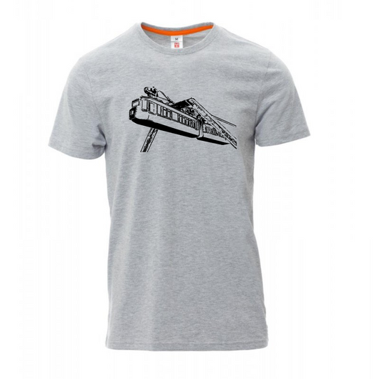 T-Shirt Schwebebahn Kaiserwagen Wuppertal "W-Tradition" by Nadelbienen grau melange/ schwarz