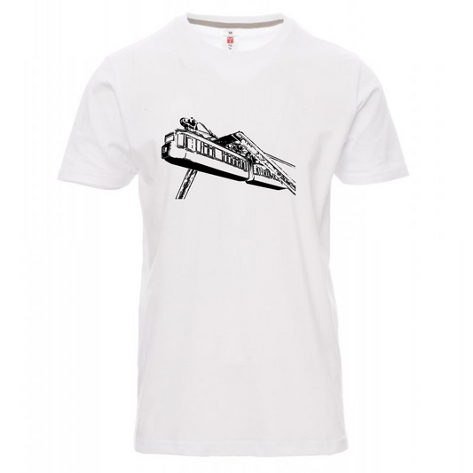 T-Shirt Schwebebahn Kaiserwagen Wuppertal "W-Tradition" by Nadelbienen weiß