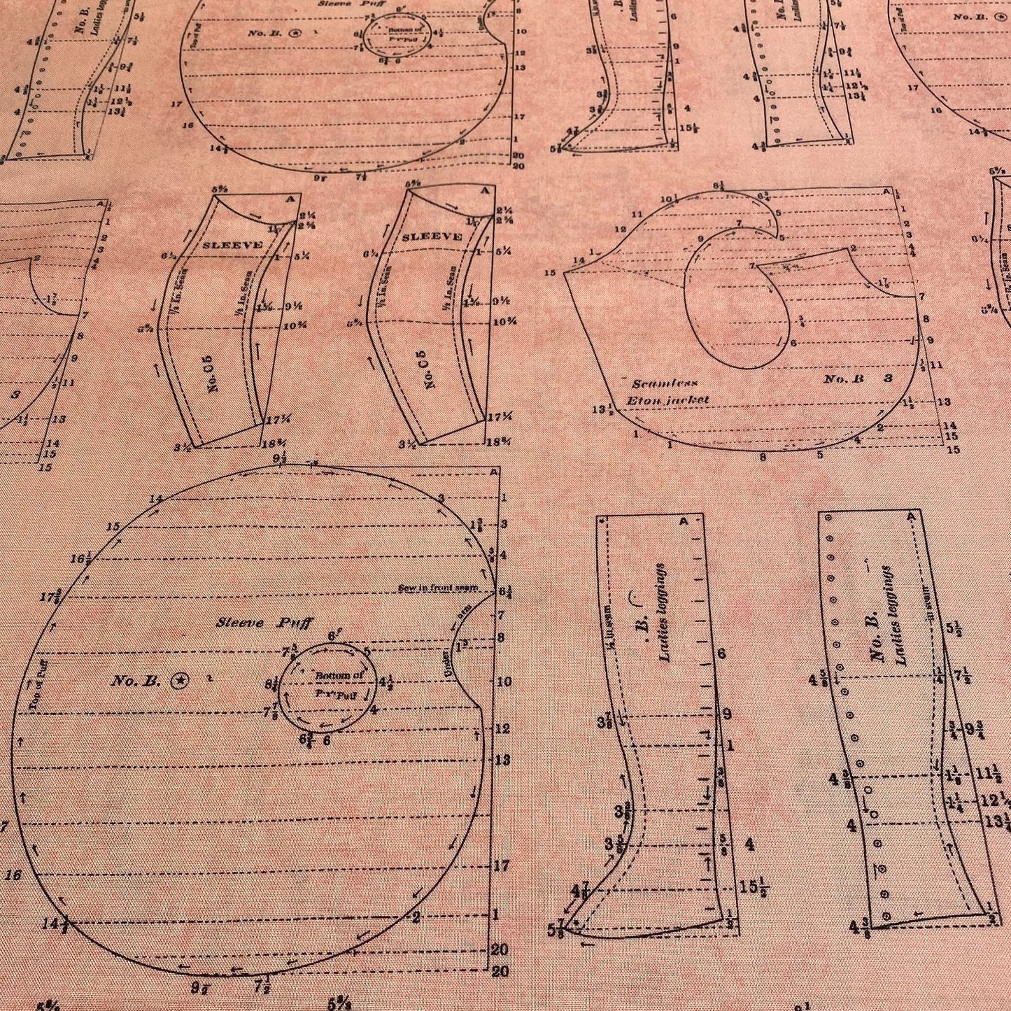 QT-Fabrics Handmaids Schnittmuster Nähen Zeichnung Maßzeichnung Textilzeichung Skizze Entwurf