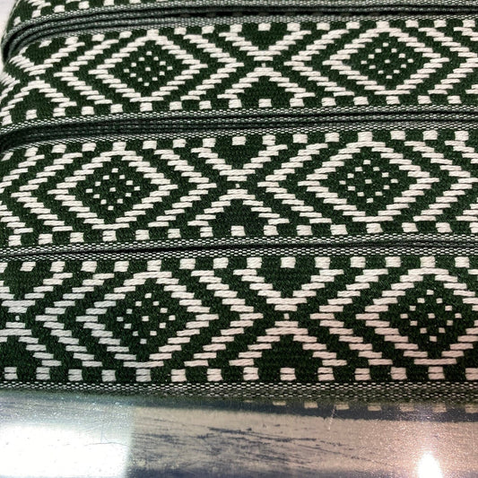 Gurtband Baumwolle "Ethno" 3 cm grün Nr. 28